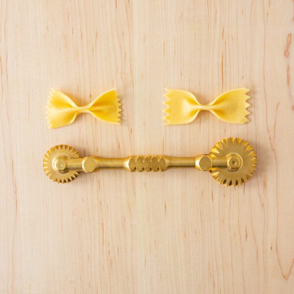 Double Brass Fluted Pasta Wheel