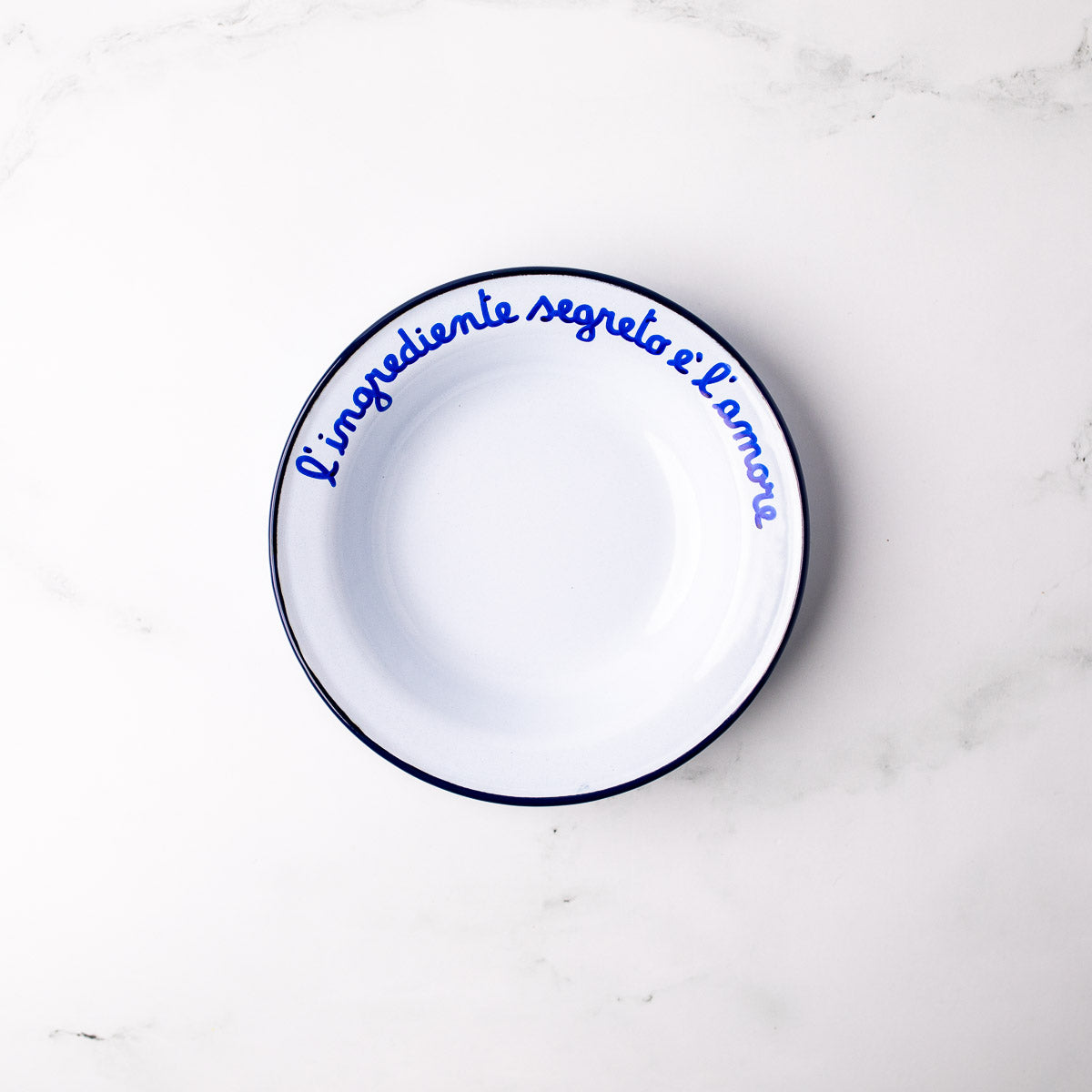 Italian Phrase Enamel Bowl