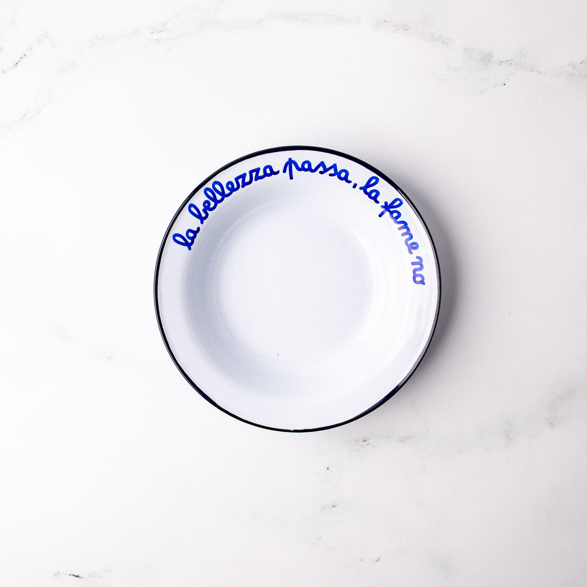 Italian Phrase Enamel Bowl