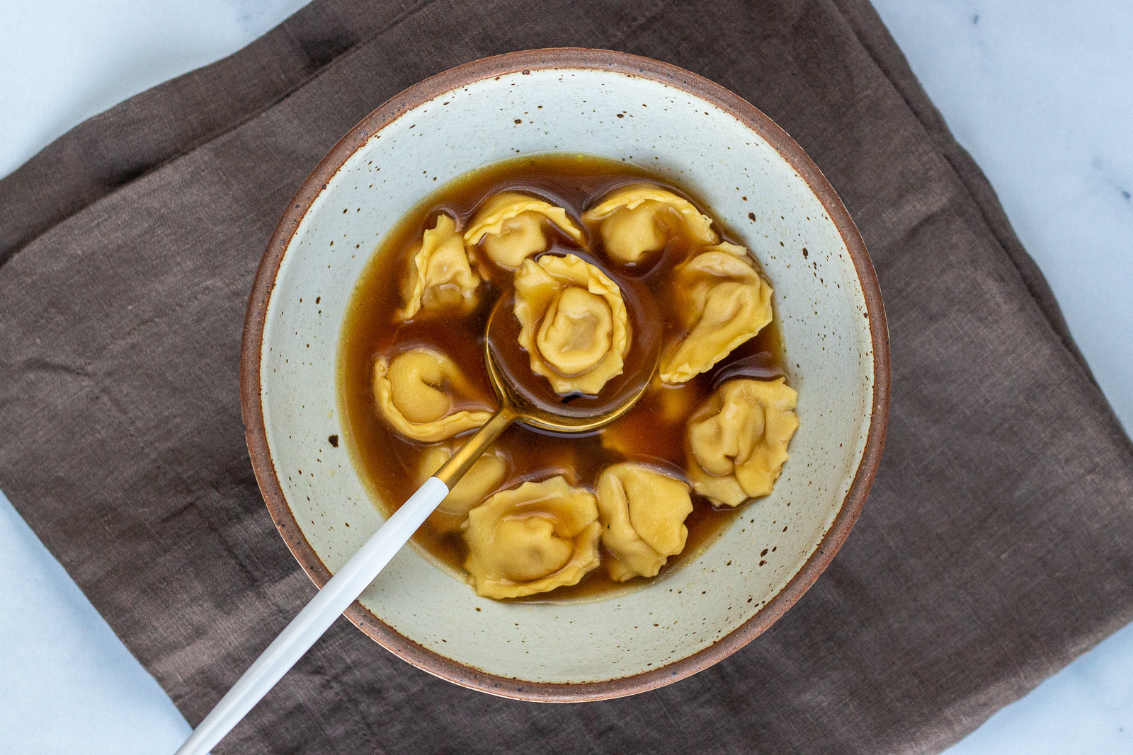 French Onion Cappelletti in Brodo