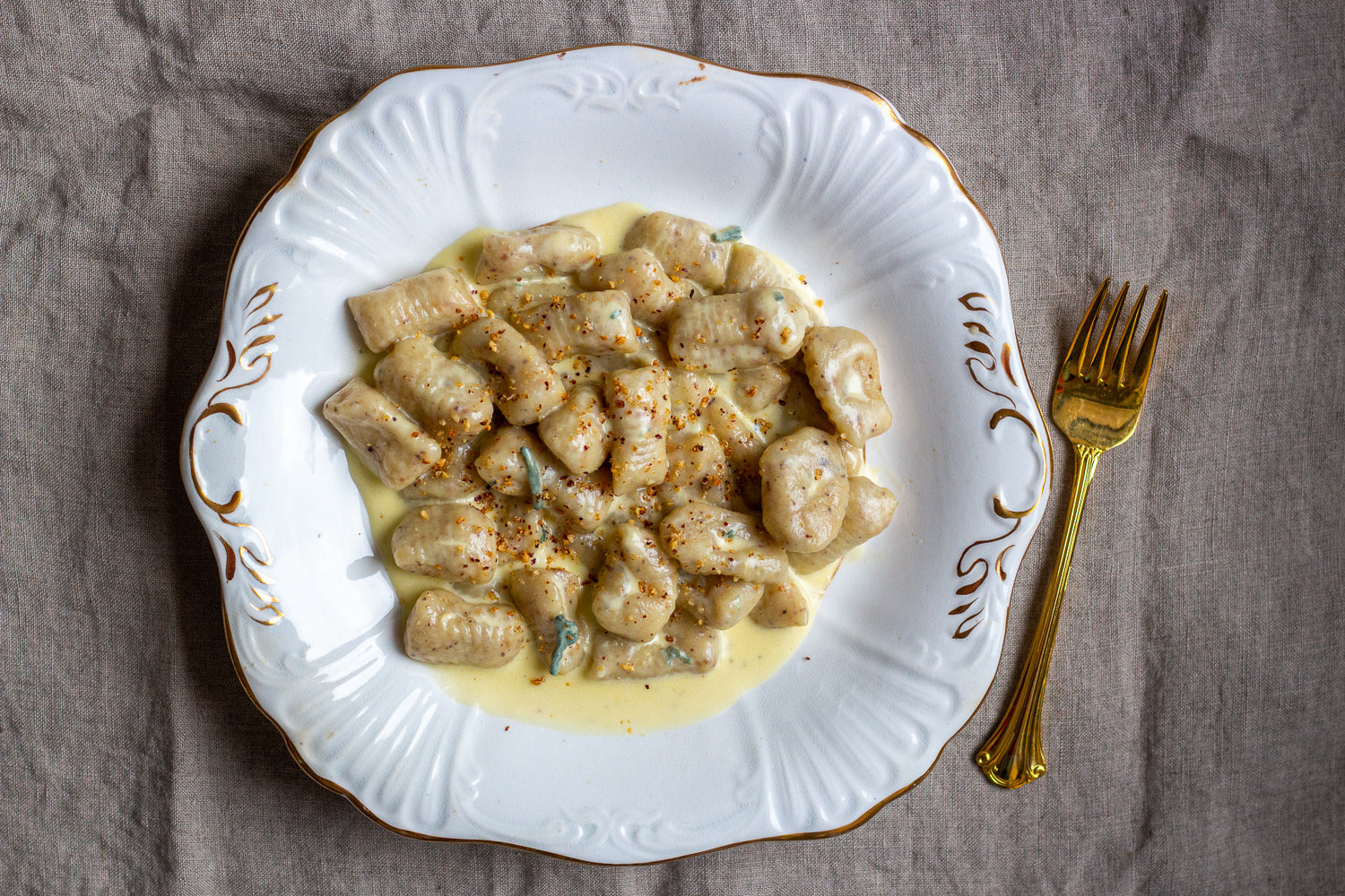 Hazelnut Gnocchi with Gorgonzola Sauce