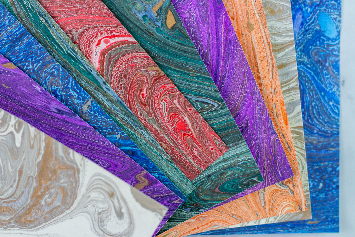 Hand-marbled stationery detail