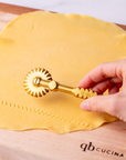 Double Brass Fluted Pasta Wheel