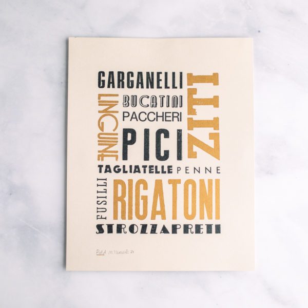 Italian Vintage Typography Pasta Print